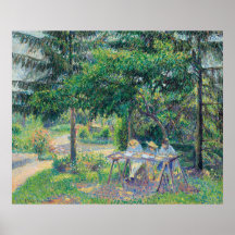 Enfants attablés dans le jardin Camille Pissarro
