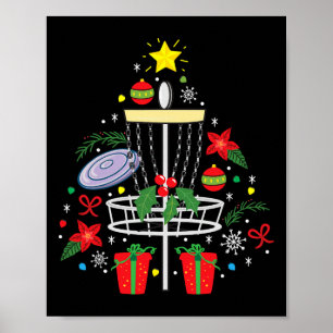 Poster Enfeite de Natal de Frisbee de Disc Golf Árvore Pr
