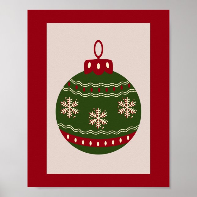 Poster Enfeite de Natal Verde e Vermelho (Frente)