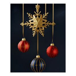 Póster Enfeites de Natal Elegantes
