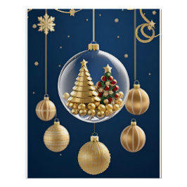 Póster Enfeites de Natal Elegantes