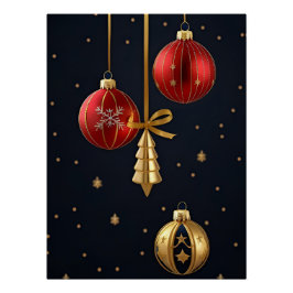 Póster Enfeites de Natal Elegantes