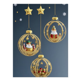 Póster Enfeites de Natal Elegantes