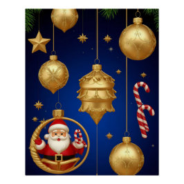 Póster Enfeites de Natal Elegantes