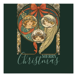 Póster Enfeites de Natal Fé Esperança e Caridade Vetor