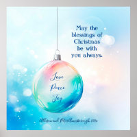 enfeites de natal "Love Peace Joy"