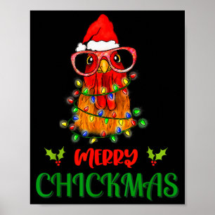 Poster Enfeites Luzes Alegre Natal das Galinhas Agriculto