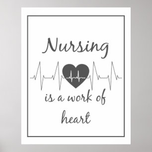 Poster Enfermagem é um trabalho do Coração Citação Inspir