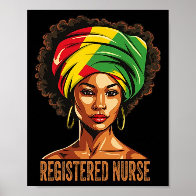Poster Enfermeira Afro-Americana Negra (Frente)
