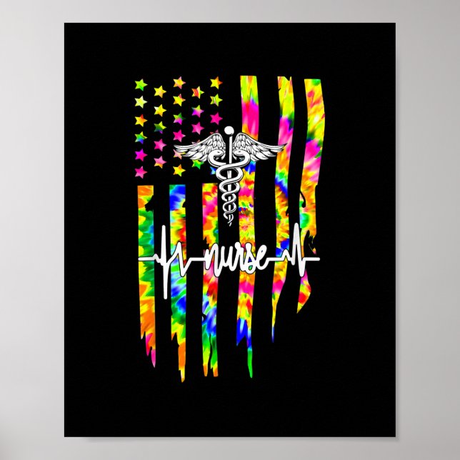 Poster Enfermeira American Flag USA Flag Patriotic Nurse (Frente)