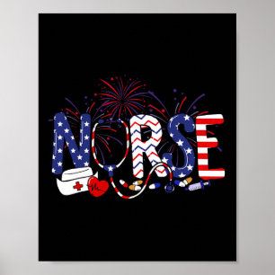 Poster Enfermeira Americana Em 4 De Julho Enfermeira Stet