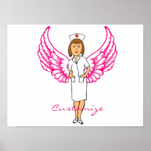 Poster Enfermeira Anjo Asas Trovão