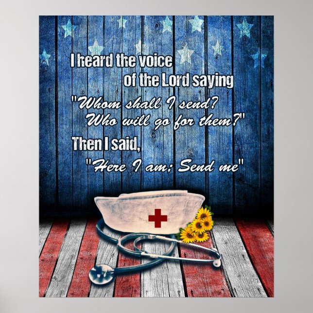 Poster Enfermeira Aqui Estou; Envie-Me Motivação (Frente)