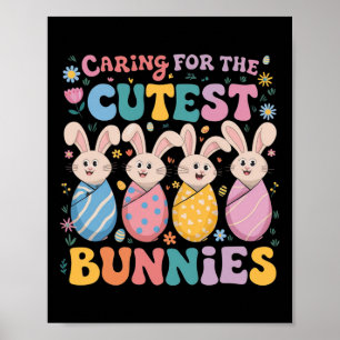 Poster Enfermeira Carinhosa da Nicu Comemorando a Páscoa