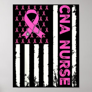 Poster Enfermeira CNA Bandeira Americana Conscientização