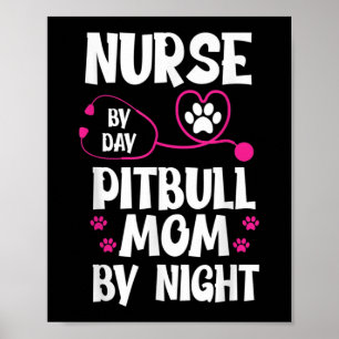 Poster Enfermeira Cute Touro Mamãe Cachorro Cachorro Pup