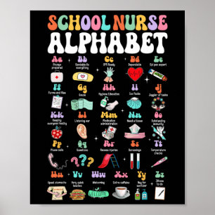 Poster Enfermeira Da Escola De Abc Fofo Groovy Alfabeto D