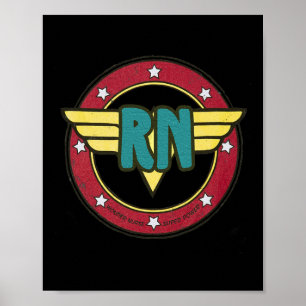 Poster Enfermeira da Vintage Rn super-herói aflitos