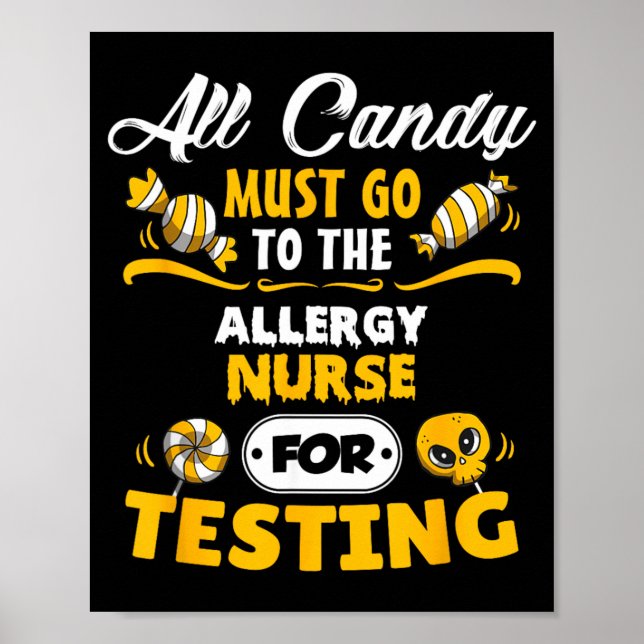 Poster Enfermeira de Alergia Divertida Halloween (Frente)