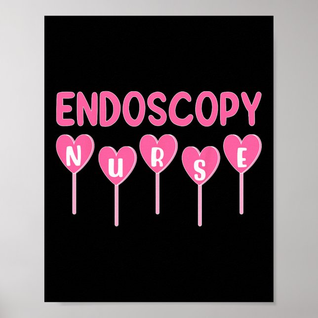 Poster Enfermeira de Endoscopia Ama Doces de São Valentim (Frente)