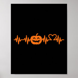 Poster Enfermeira de Halloween Bata Cardíaca Pumpkin Cost