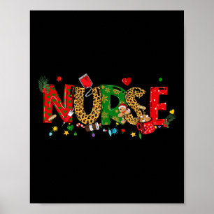 Poster Enfermeira de Natal Coquete Laço Estetoscópio Er R
