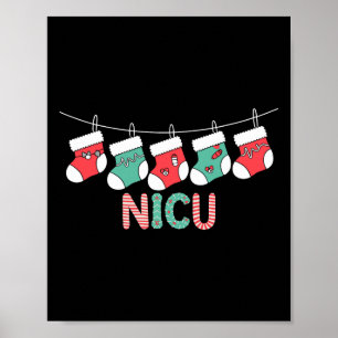 Poster Enfermeira de Natal Engraçada Neonatal Intensiva
