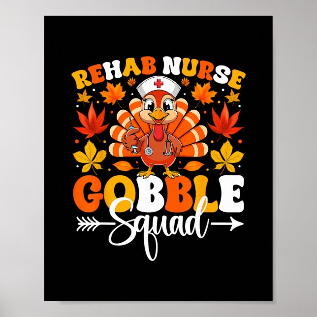 Poster Enfermeira de Reabilitação Gobble Squad Engraçado  (Frente)