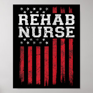 Poster Enfermeira de Rehab, Bandeira Americana, Patriota 