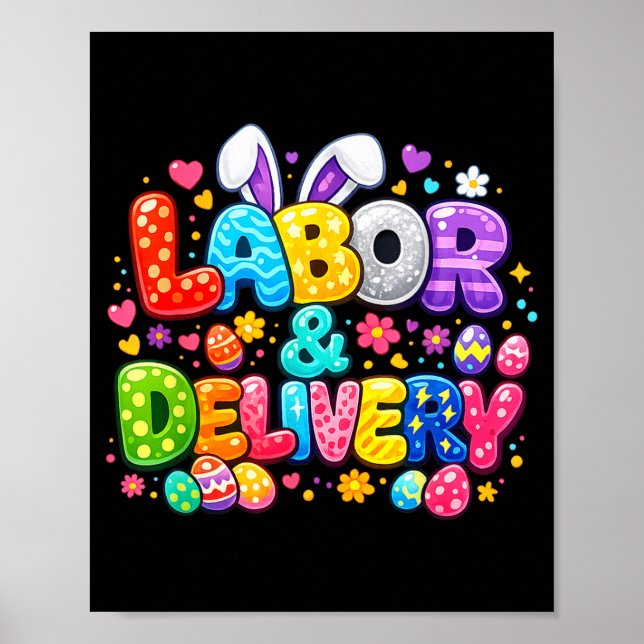 Poster Enfermeira de Trabalho de Parto e Parto Páscoa Coe (Frente)