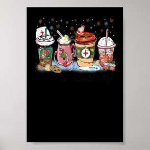 Poster Enfermeira do Futuro Natal Café Latte Cacau Quente