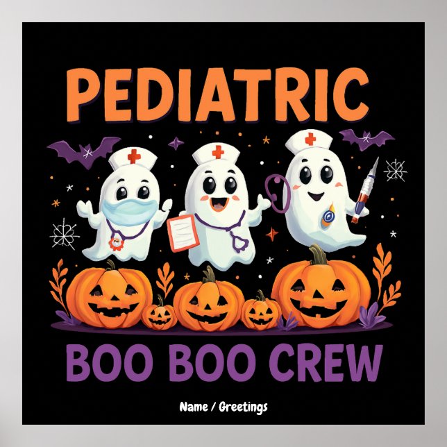 Poster Enfermeira do Halloween Crianças Boo Boo Crew Spoo (Frente)