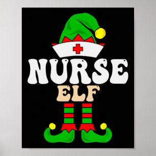 Poster Enfermeira Elf Xmas Correspondente à Família Grupo