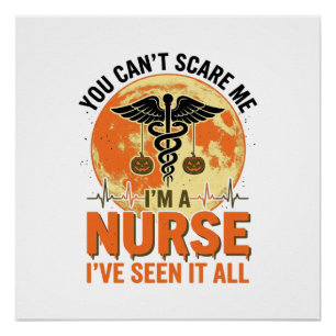 Póster Enfermeira engraçada de Halloween Design médico vi
