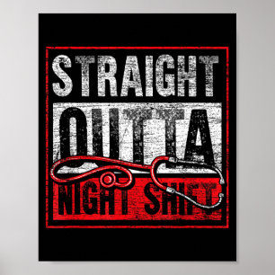 Poster Enfermeira Engraçada Diretamente Do Turno Da Noite