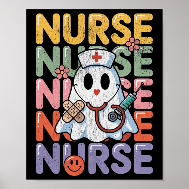 Poster Enfermeira Engraçada Em Forma De Fantasma, Fofo De (Frente)