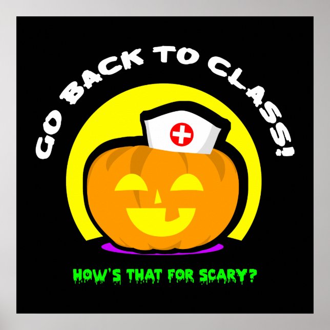 Poster Enfermeira escolar Halloween (Frente)