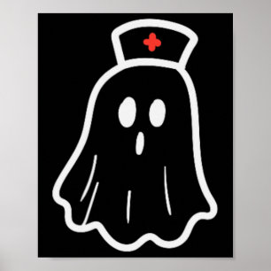 Poster Enfermeira Fantasma de Halloween Retro Queda Topo