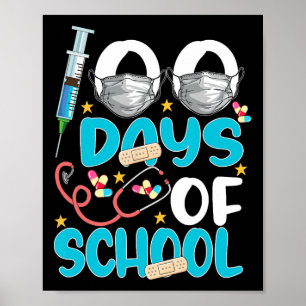 Poster Enfermeira Feliz 100 Dias De Fábrica De Celebração