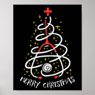 Poster Enfermeira Feliz de Natal Xmas Scrub Top Women Ste