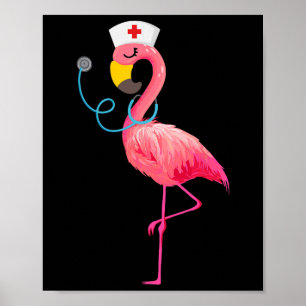 Poster Enfermeira Flamingo - Enfermagem Enfermeira Encant