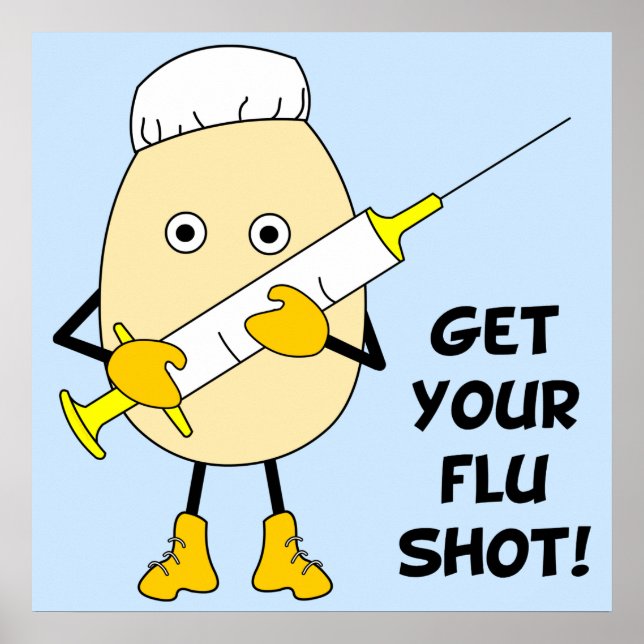 Poster Enfermeira Flu Shot Egghead (Frente)