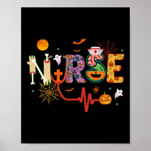 Poster Enfermeira Halloween Costume Stethoscope Pulsação