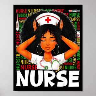 Poster Enfermeira História Negra Afro Melanina Mulher Rn