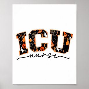 Poster Enfermeira Icu Enfermeira Halloween Cuidados Críti
