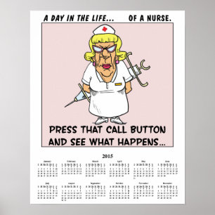 Póster Enfermeira irritada de 2015 calendários
