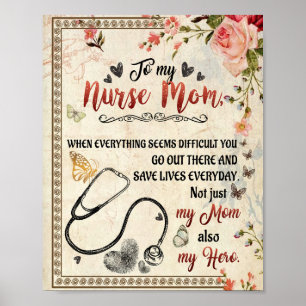 Poster Enfermeira Mamãe Presente Carta À Minha Enferme