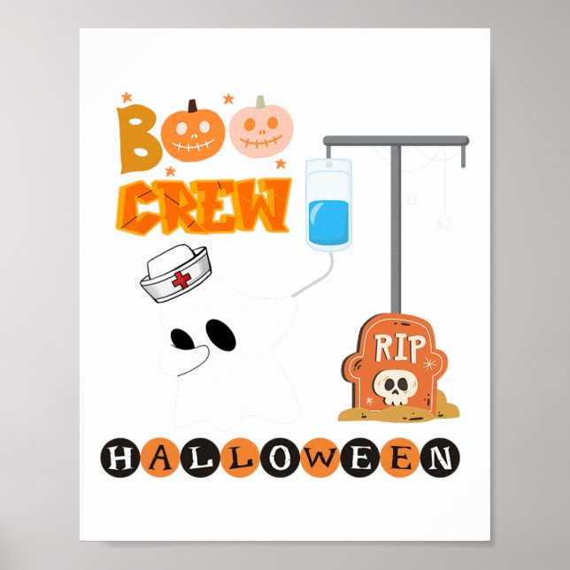 Poster Enfermeira Med Surg Boo Crew Halloween Dapping Mãe (Frente)