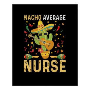 Póster Enfermeira Média Nacho Cinco De Mayo Enfermagem Me