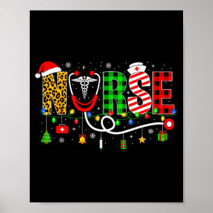 Poster Enfermeira Natal Estetoscópio Enfermeiras Roupas d